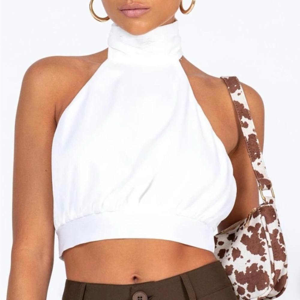 Princess Polly High Neck Top Tie Back